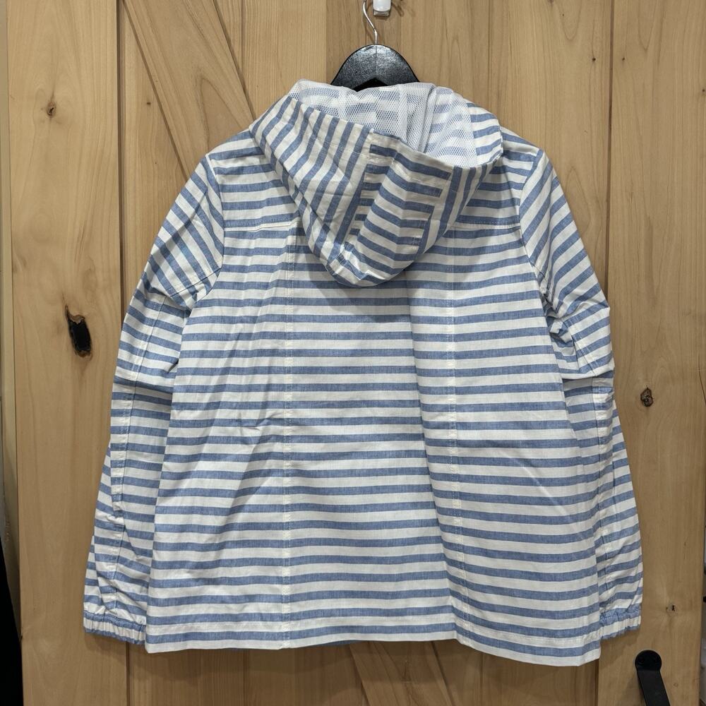 Tommy Hilfiger Light Blue and White Striped Hooded Utility Jacket - Picture 2 of 13